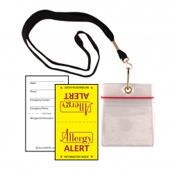 Vial Of Life - Allergy Alert - Zip Top 2" x 2 3/8" Medical Info Hanging Pocket With Lanyard